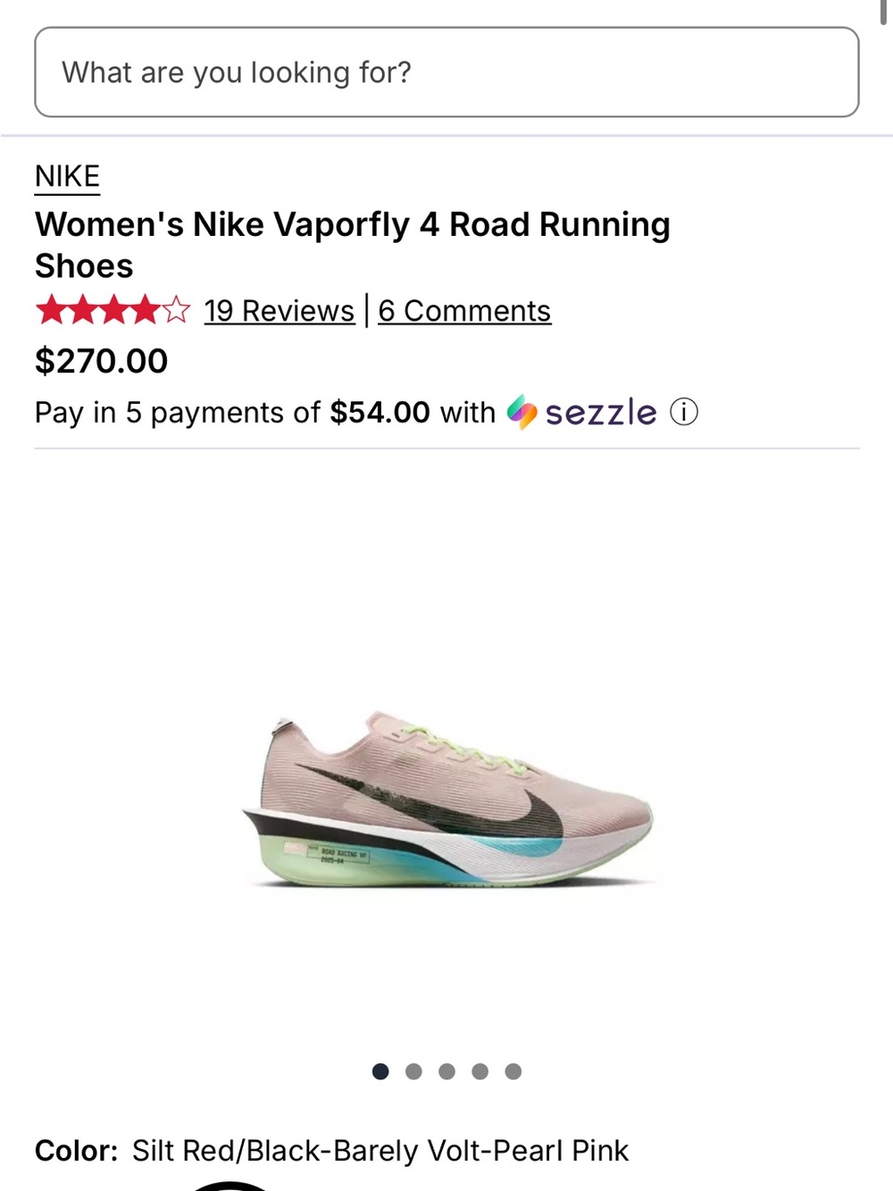 Nike Women's Vaporfly 4 Road Running Shoes - Pearl Pink/Black with Green Accent